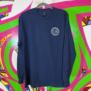 Gildan, Puppie Love Rescue, Blue Long Sleeve Tee Classic Crew Neck. Size Large.